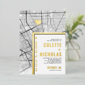 Invitation En Aluminium Localisateur d'amour Baltimore | Ville Mariage à t (Debout devant)