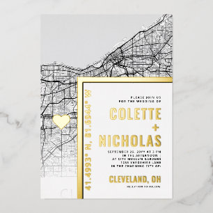 Invitation En Aluminium Localisateur d'amour de Cleveland Mariage sur le