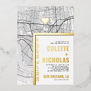 Invitation En Aluminium Localisateur d'amour de la Nouvelle-Orléans Mari
