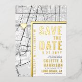Invitation En Aluminium Localisateur d'amour de longue plage | Mariage Enr (Recto)
