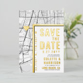 Invitation En Aluminium Localisateur d'amour de longue plage | Mariage Enr (Debout devant)