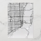 Invitation En Aluminium Localisateur d'amour de Miami | Économisez la date (Verso)