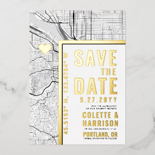 Invitation En Aluminium Localisateur d'Amour de Portland Mariage Enregis