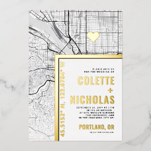 Invitation En Aluminium Localisateur d'amour de Portland Mariage sur le