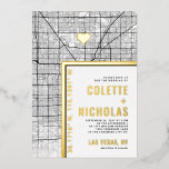 Invitation En Aluminium Localisateur d'amour Las Vegas | Ville Mariage à t<br><div class="desc">Une carte faire-part de mariage unique adaptée à un événement mariage dans la ville de Las Vegas, Nevada. Il présente une carte topographique précise de la ville. Il comporte également plusieurs caractéristiques spéciales qui font une impression sur votre futur invité, y compris les noms de la mariée et du marié,...</div>