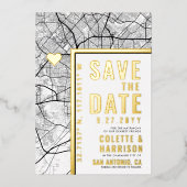 Invitation En Aluminium Localisateur d'amour San Antonio | Mariage Enregis (Recto)