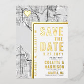 Invitation En Aluminium Localisateur d'amour Seattle | Mariage Enregistrer (Recto)