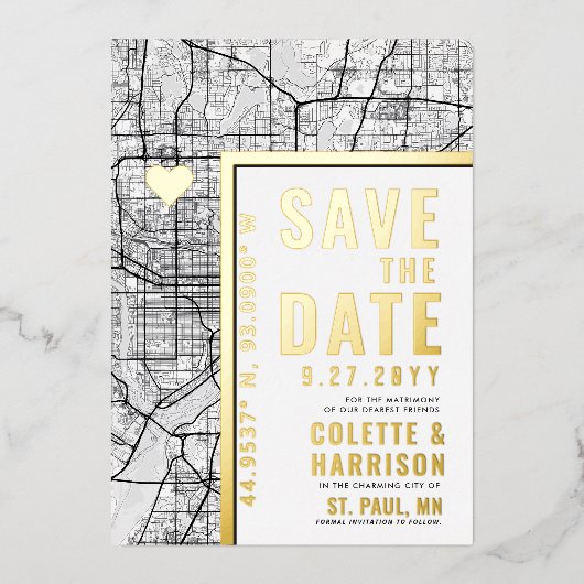 Invitation En Aluminium Localisateur d'amour St. Paul | Mariage Enregistre (Recto)