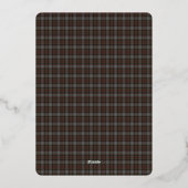 Invitation En Aluminium Lochaber Tartan Plaid (Verso)
