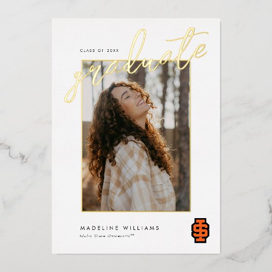 Invitation En Aluminium Logo de l'Université d'État de l'Idaho (Recto)