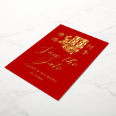 Invitation En Aluminium Logo élégant mariage chinois floral enregistrer la (Rotation)