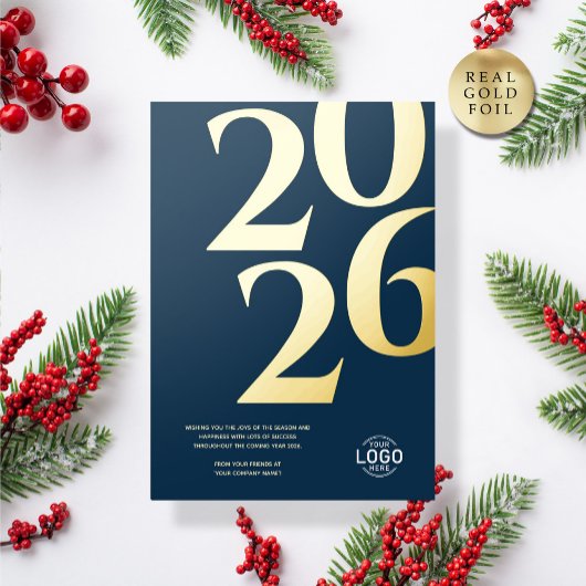 Invitation En Aluminium Logo Moderne Simple Marine Blue Business Holiday C