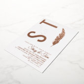 Invitation En Aluminium Logo Pampas Ampersand Mariage Pressé (Rotation)