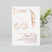 Invitation En Aluminium Logo Pampas Ampersand Mariage Pressé (Debout devant)