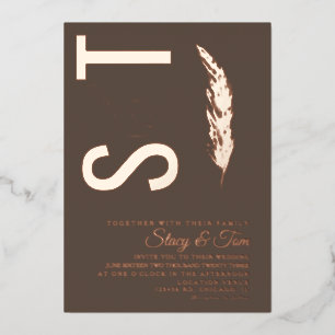 Invitation En Aluminium Logo Pampas Mariage Ampersand En Relief