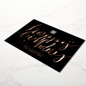 Invitation En Aluminium Logo Script Business Birthday Rose Gold Card (Rotation)