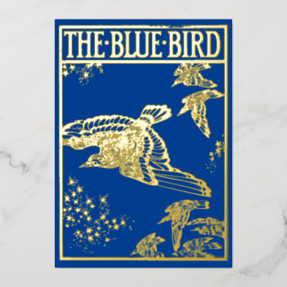 Invitation En Aluminium L'oiseau bleu - or vintage
