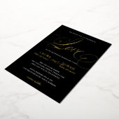 Invitation En Aluminium Loisirs romantiques Calligraphie Black Gold (Rotation)