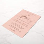 Invitation En Aluminium Loisirs romantiques Calligraphie Blush Rose Or (Rotation)