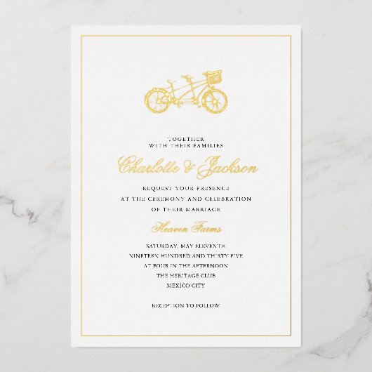 Invitation En Aluminium L'Or de Rustic (Recto)
