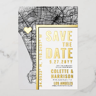 Invitation En Aluminium Los Angeles Love Locator Mariage Save the Date