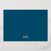 Invitation En Aluminium Lotus Flower Indian Save the Date with Photo Gold (Verso)