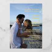 Invitation En Aluminium Louise Simple Photo Mariage moderne (Recto)