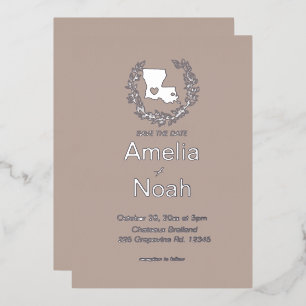 Invitation En Aluminium Louisiana State Destination Wedding