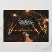 Invitation En Aluminium Love and Thanks Gold Calligraphy Photo Merci (Verso)