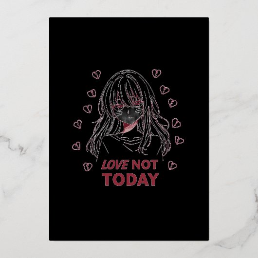 INVITATION EN ALUMINIUM LOVE NOT TODAY (Recto)