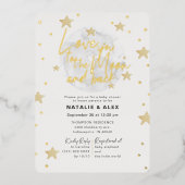 Invitation En Aluminium Love You Moon & Back Baby shower neutre (Recto)