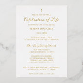 Invitation En Aluminium Lovely Arch Angel Guardian with Baby Gold Funeral (Verso)