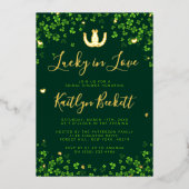 Invitation En Aluminium Lucky In Love St. Patrick's Day Fête des mariées R (Recto)