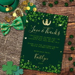 Invitation En Aluminium Lucky In Love St. Patrick's Day Fête des mariées R<br><div class="desc">Célébrez dans le style avec ces jours branchés de St. Patrick ou mariage irlandais à thème / douche nuptiale véritable feuille pressée merci cartes. Le design est facile à personnaliser avec votre propre libellé et votre famille et vos amis seront ravis quand ils recevront ces fabuleux remerciements.</div>