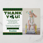 Invitation En Aluminium Lucky Little Shamrock 1er anniversaire Merci photo (Recto)