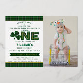 Invitation En Aluminium Lucky Little Shamrock 1er anniversaire Photo Real (Recto)