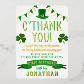 Invitation En Aluminium Lucky One Chalkboard 1er Anniversaire Merci réel (Recto)