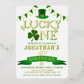 Invitation En Aluminium Lucky One Chalkboard 1er Anniversaire réel (Recto)