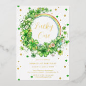 Invitation En Aluminium Lucky One | St. Patrick's Day 1er anniversaire (Recto)