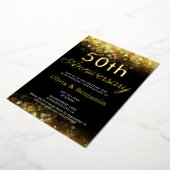 Invitation En Aluminium Lumière d'or 50e anniversaire Mariage (Rotation)
