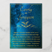 Invitation En Aluminium Lumières fées Mariage élégant et or (Recto)