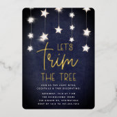 Invitation En Aluminium Luminous Stars Christmas Tree Trimming Party (Recto)