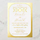 Invitation En Aluminium Lunar Luxe Real Gold Foil Moon Mariage (Recto)