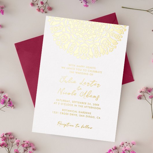 Invitation En Aluminium Lune de croissant radieux Splendid Mandala Mariage