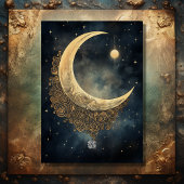 Invitation En Aluminium Lune et étoiles Mariage céleste Enregistrer la dat