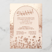 Invitation En Aluminium Luxe 50e Rose Gold Photo sur le dos Custom Birthda (Recto)