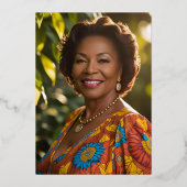 Invitation En Aluminium Luxe 50e Rose Gold Photo sur le dos Custom Birthda (Verso)