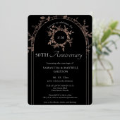 Invitation En Aluminium Luxe Black 50th Silver Mariage Anniversaire (Debout devant)