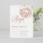 INVITATION EN ALUMINIUM LUXE ÉLÉGANT ROSE PÂLE OR ROSE FLORAL RSVP (Debout devant)
