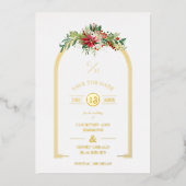 Invitation En Aluminium Luxe Fancy Initials Arch Floral Noël (Recto)